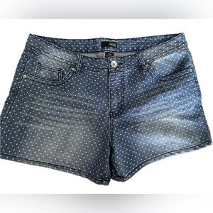 Blue Polka Dot Denim Shorts